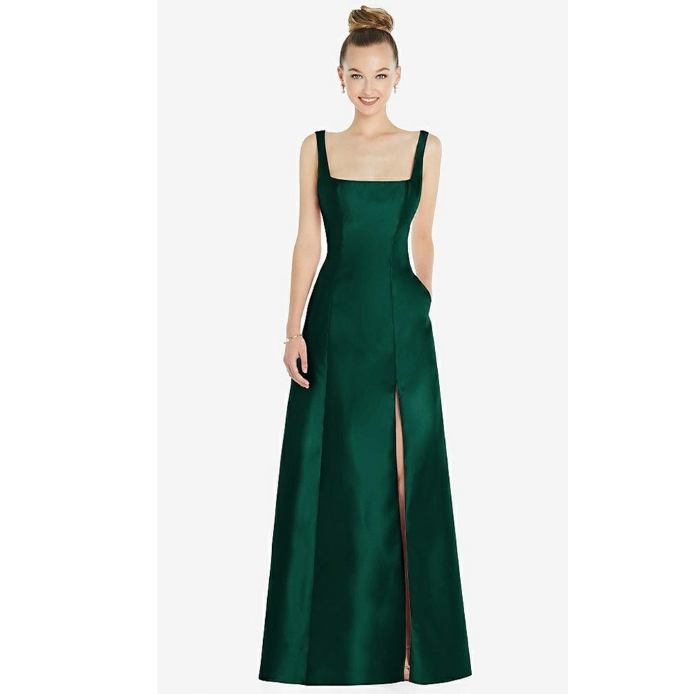 Alfred Sung: SLEEVELESS SQUARE-NECK PRINCESS LINE GOWN WITH POCKETS (NWT)
